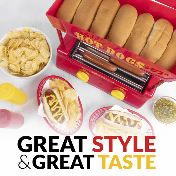 Nostalgia Electrics Nostalgia Countertop Hot Dog Roller and Warmer, 8